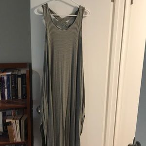 Carly Jean Los Angeles Olive & White striped dress